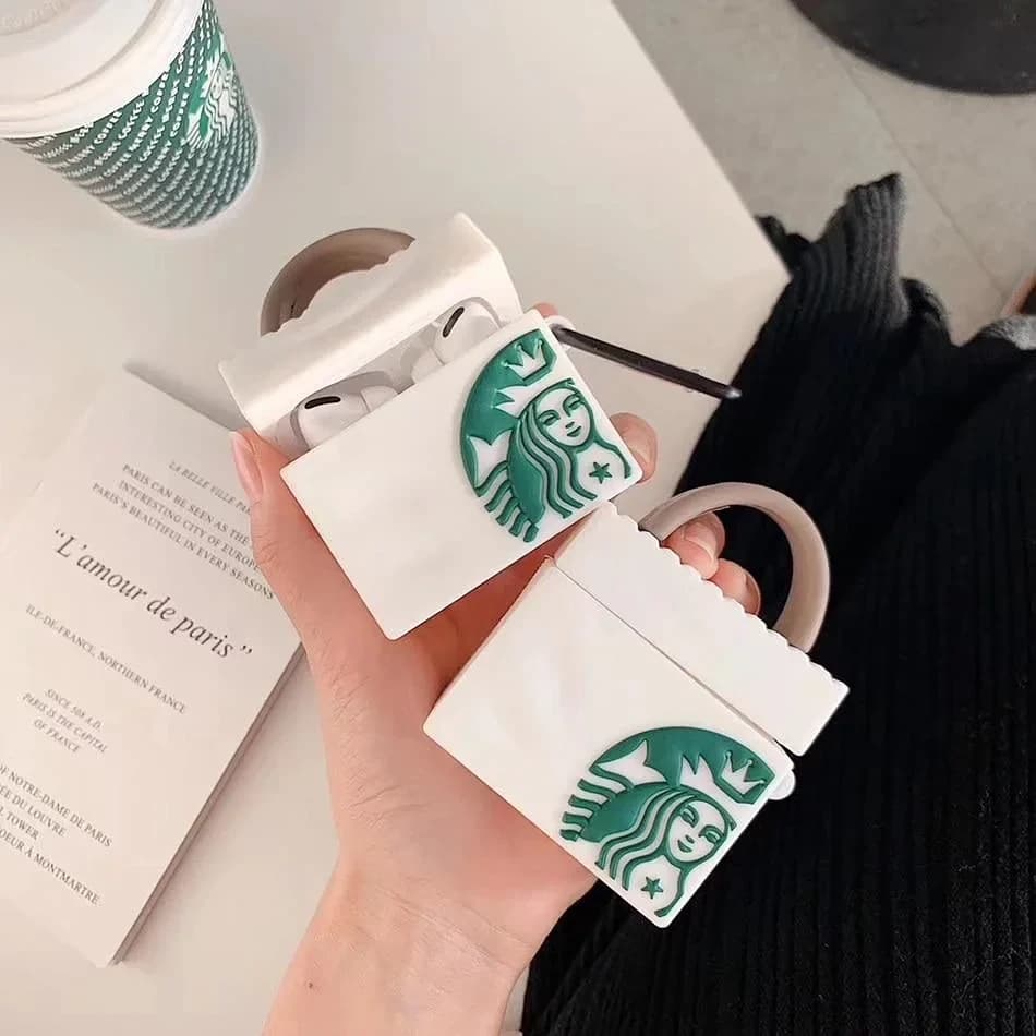 Barista Café Cup 3D Silicone Case with Carry Handle (Compatible with AirPods Pro & Pro 2)